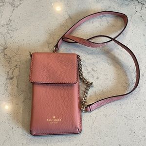 Pink Kate Spade phone/card crossbody